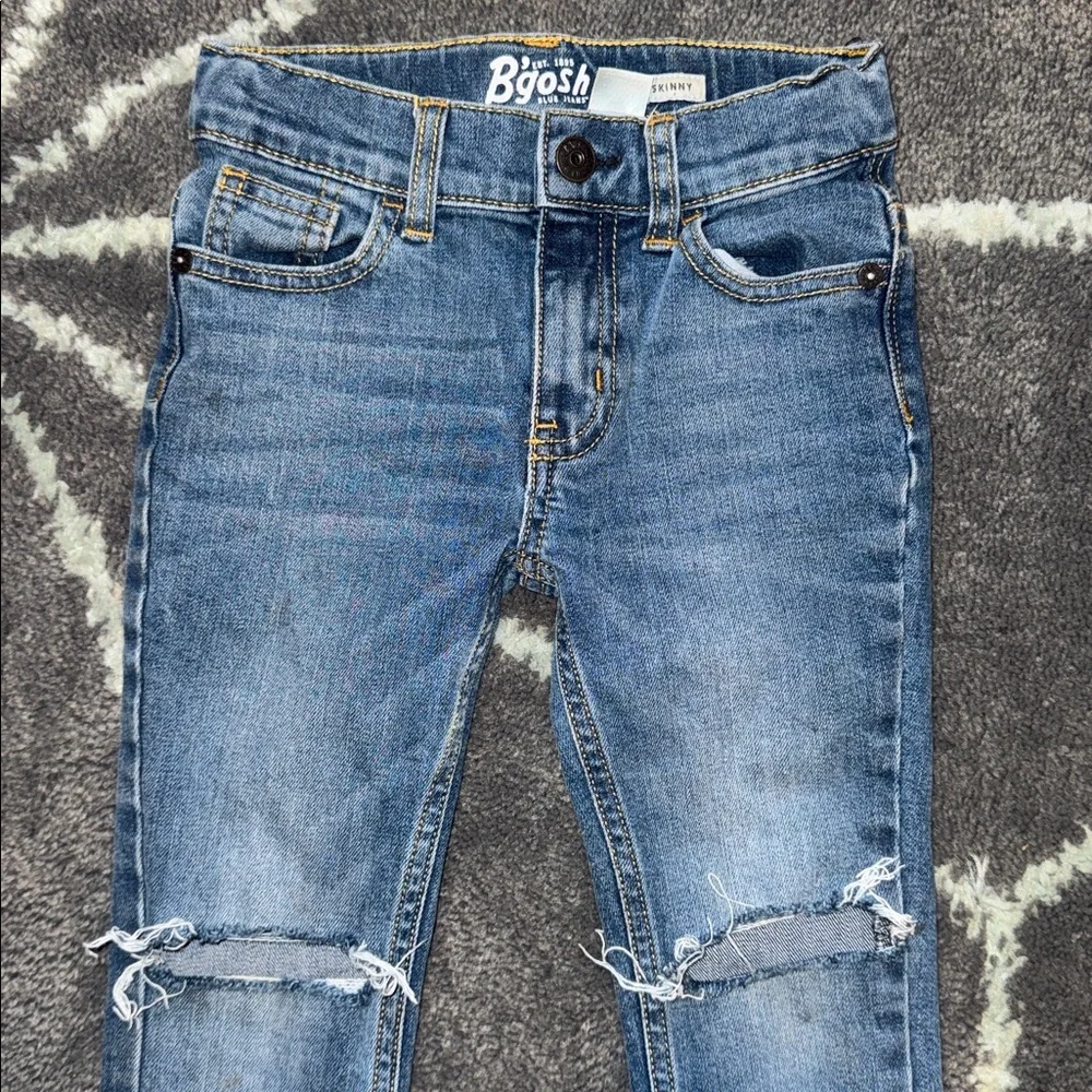 Distressed Denim Blue Jeans, Size 4 kids